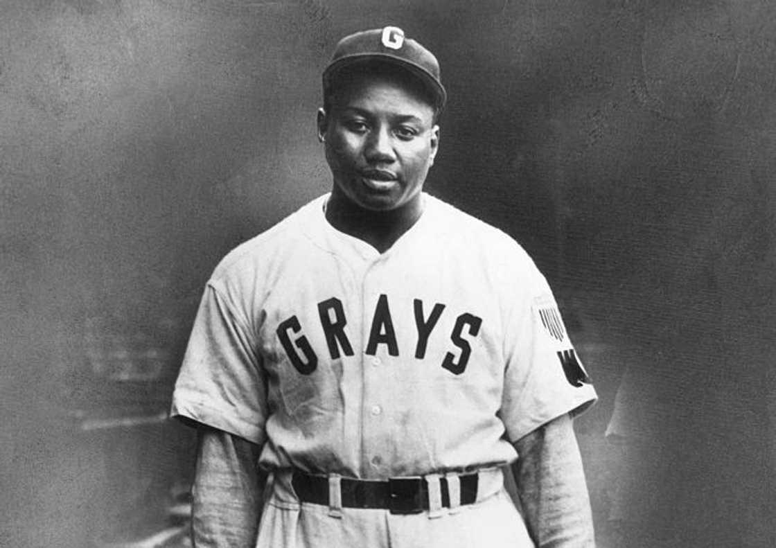 A black and white portrait of Josh Gibson A black and white portrait of Josh Gibson