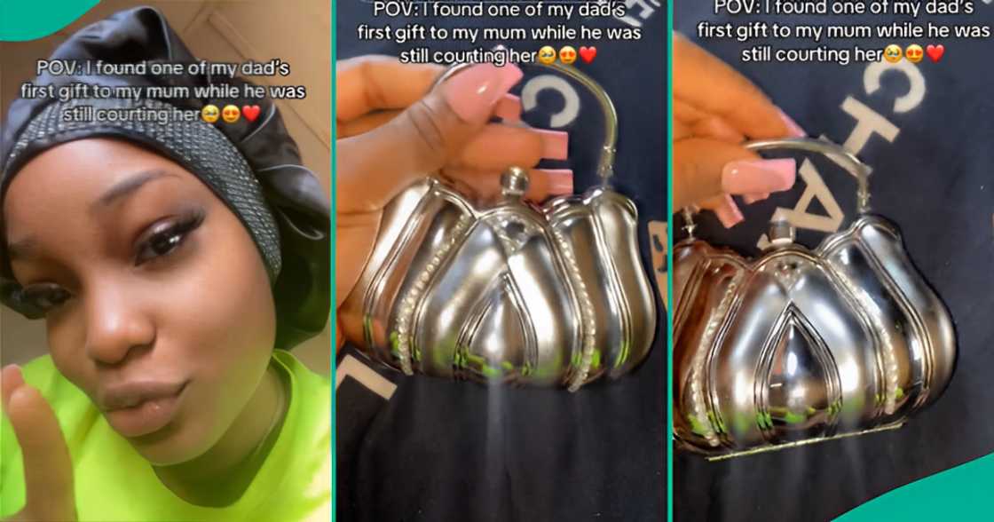 Lady shows purse her father gave her mum during courtship Lady shows purse her father gave her mum during courtship