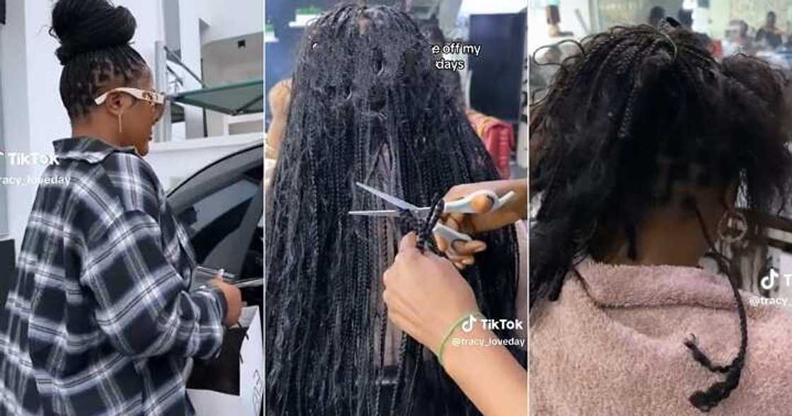 Lady takes out N75k braids after six days Lady takes out N75k braids after six days