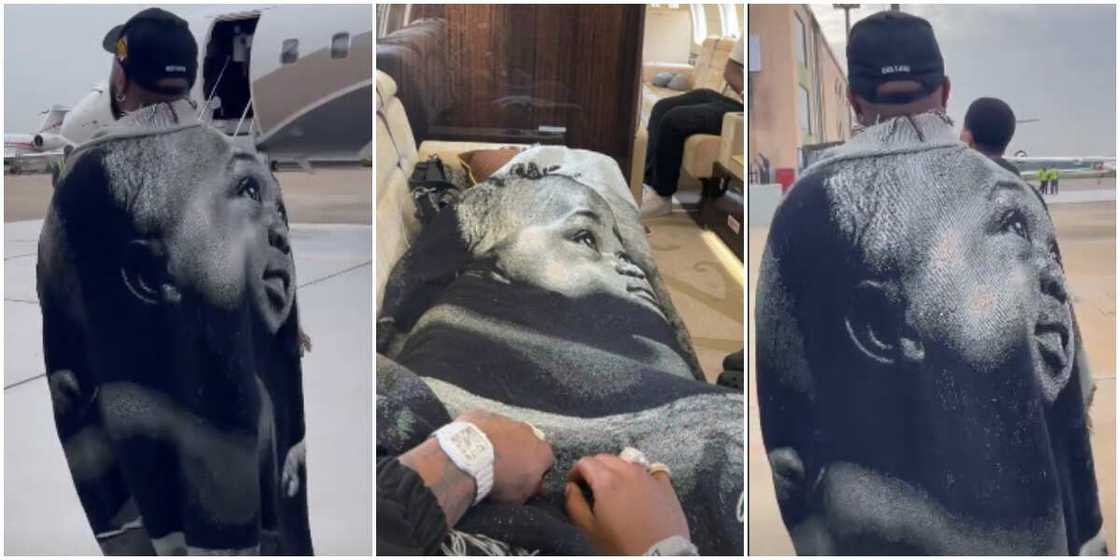 He Still Loves Chioma: Nigerians React As Davido Flaunts Customised Shawl With Ifeanyi’s Face Printed on It He Still Loves Chioma: Nigerians React As Davido Flaunts Customised Shawl With Ifeanyi’s Face Printed on It