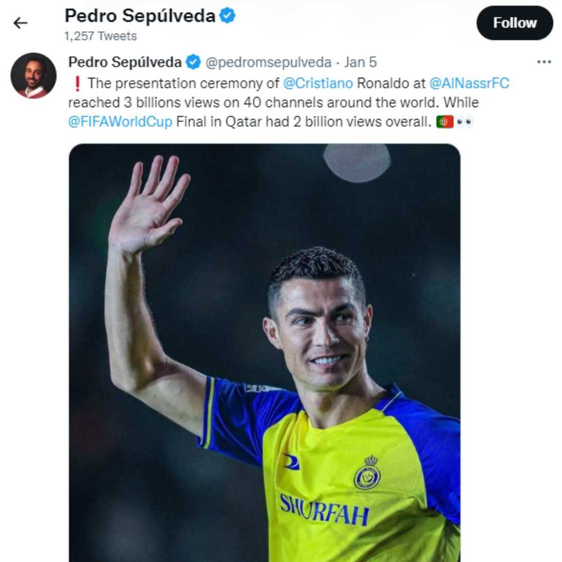 Ronaldo's career move/claims of his presentation. Ronaldo's career move/claims of his presentation.