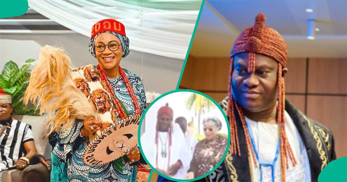 Ooni of Ife tells his followers to prostrate for Remi Tinubu. Ooni of Ife tells his followers to prostrate for Remi Tinubu.