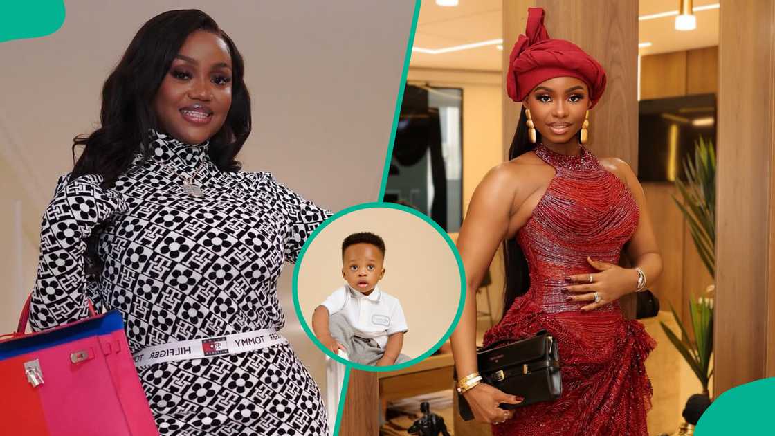 Priscilla Ojo finally reveals her son Rahkeem's face on his first birthday. Priscilla Ojo finally reveals her son Rahkeem's face on his first birthday.