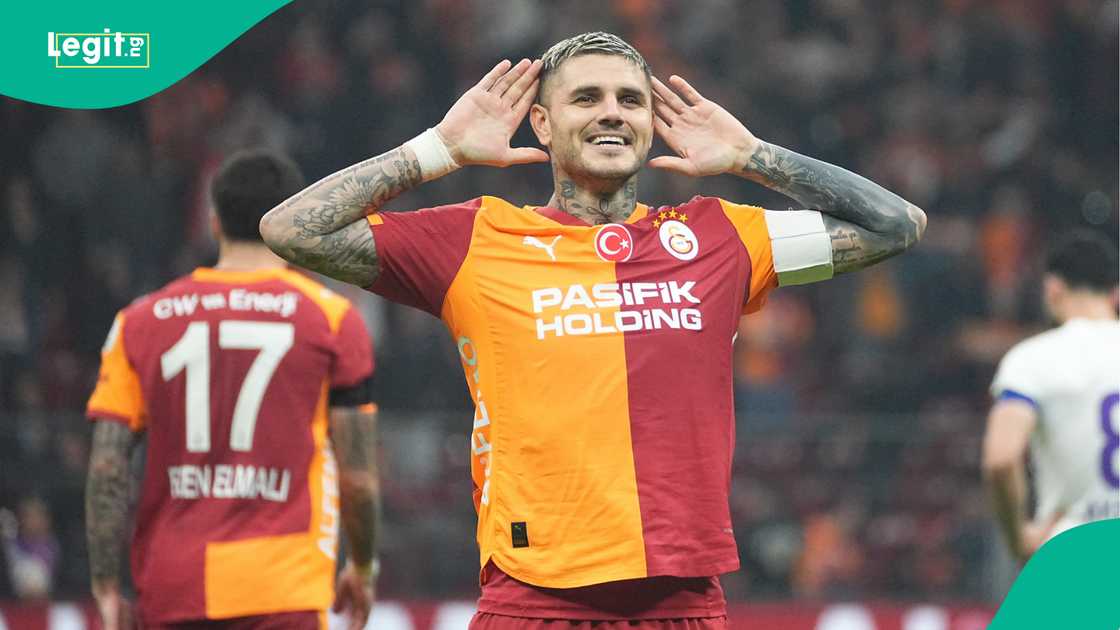 Mauro Icardi, Galatasaray, Eyupspor, Super Lig, Turkiye. Mauro Icardi, Galatasaray, Eyupspor, Super Lig, Turkiye.