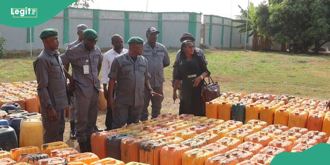 Customs officials withs seized fuel