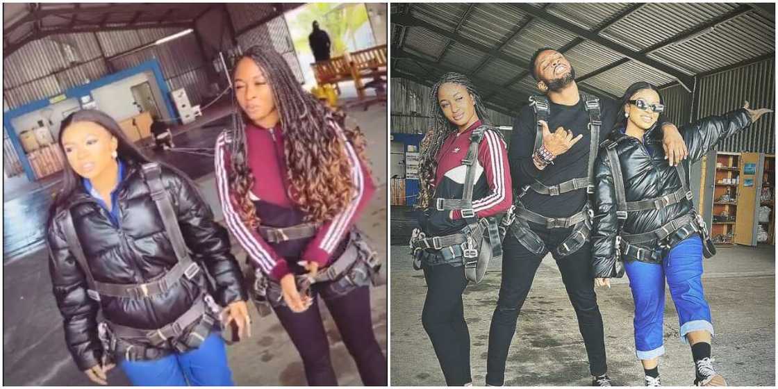 BBNaija's Liquorose and Cross go skydiving in South Africa BBNaija's Liquorose and Cross go skydiving in South Africa