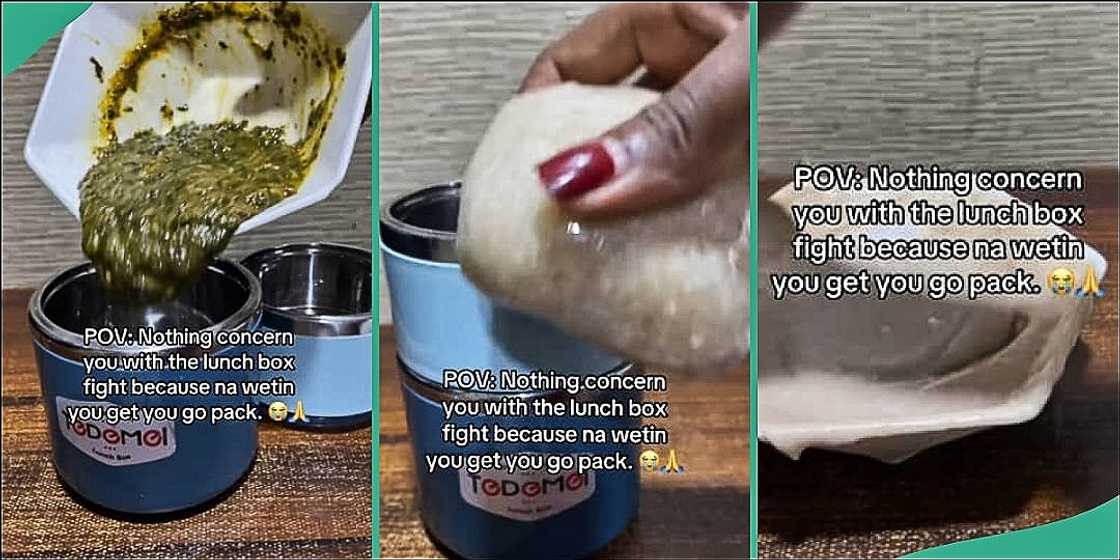 Nigerian mum packs fufu, soup, pap in child's lunch box Nigerian mum packs fufu, soup, pap in child's lunch box