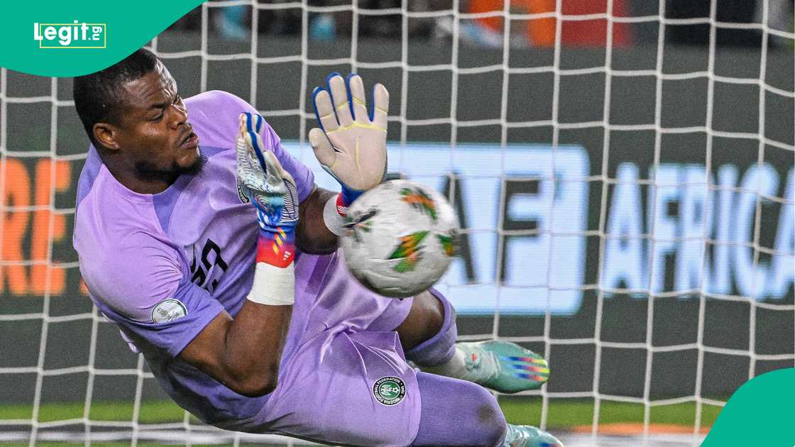 Stanley Nwabali, Super Eagles, Nigeria, South Africa, Stade de la Paix, Bouake, Ivory Coast, AFCON 2023. Stanley Nwabali, Super Eagles, Nigeria, South Africa, Stade de la Paix, Bouake, Ivory Coast, AFCON 2023.