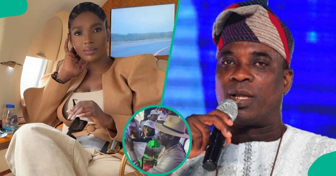 Annie Idibia and KWAM 1 at Lagos trade fair. Annie Idibia and KWAM 1 at Lagos trade fair.