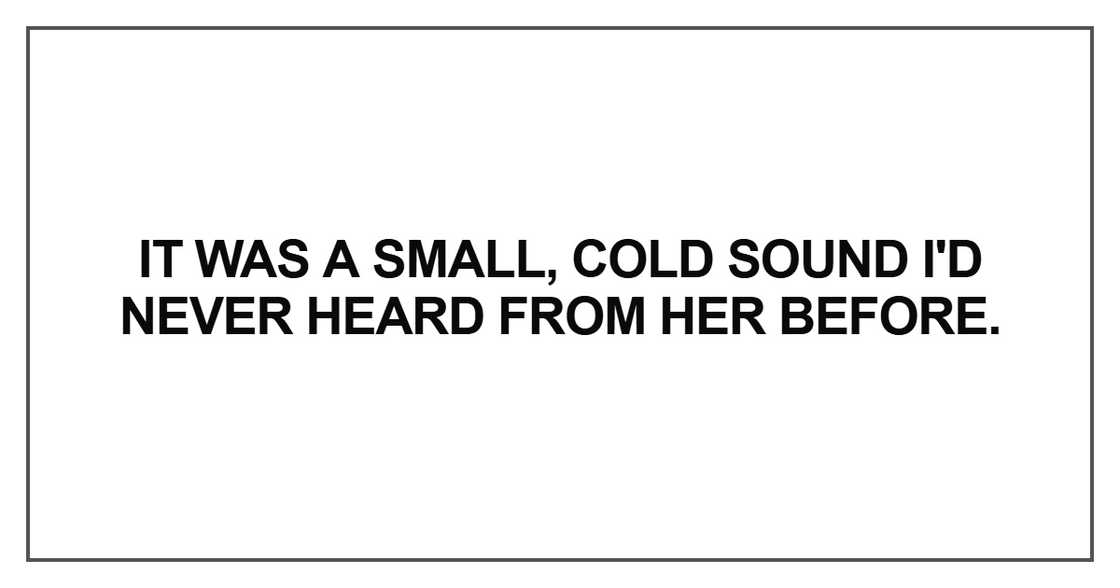 It was a small, cold sound It was a small, cold sound