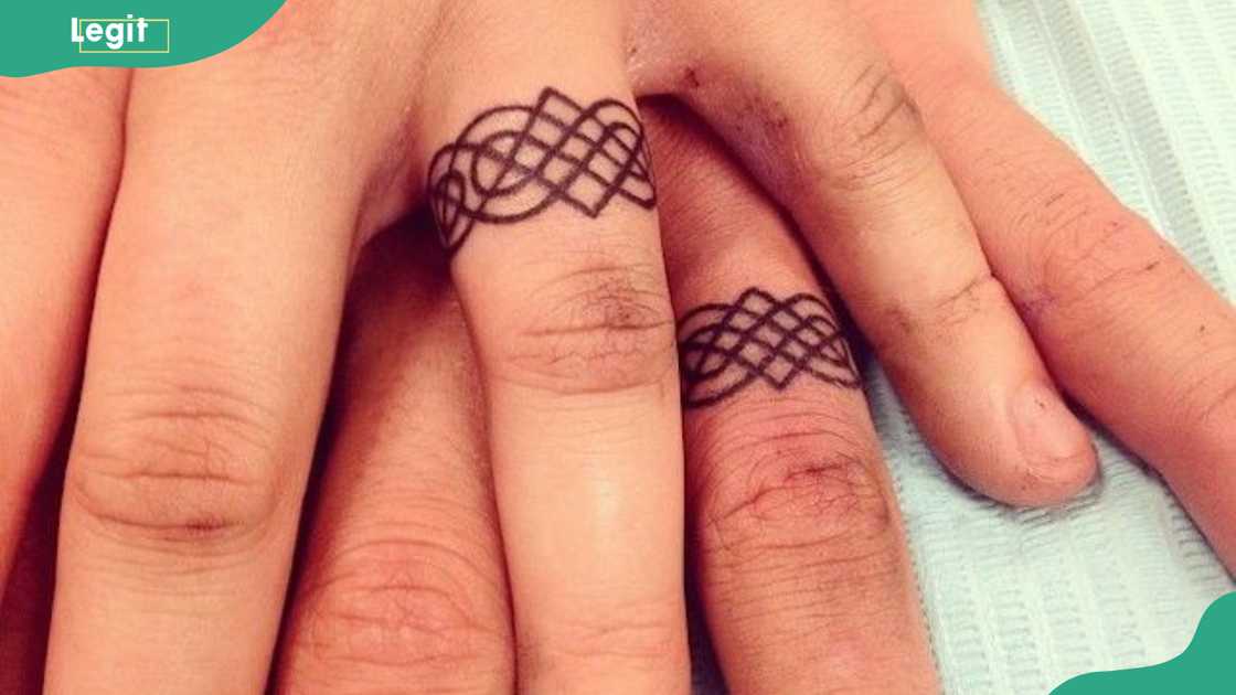 Matching mandala ring tattoo