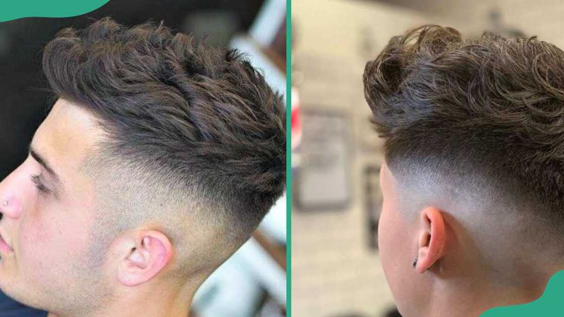 High fade with quiff