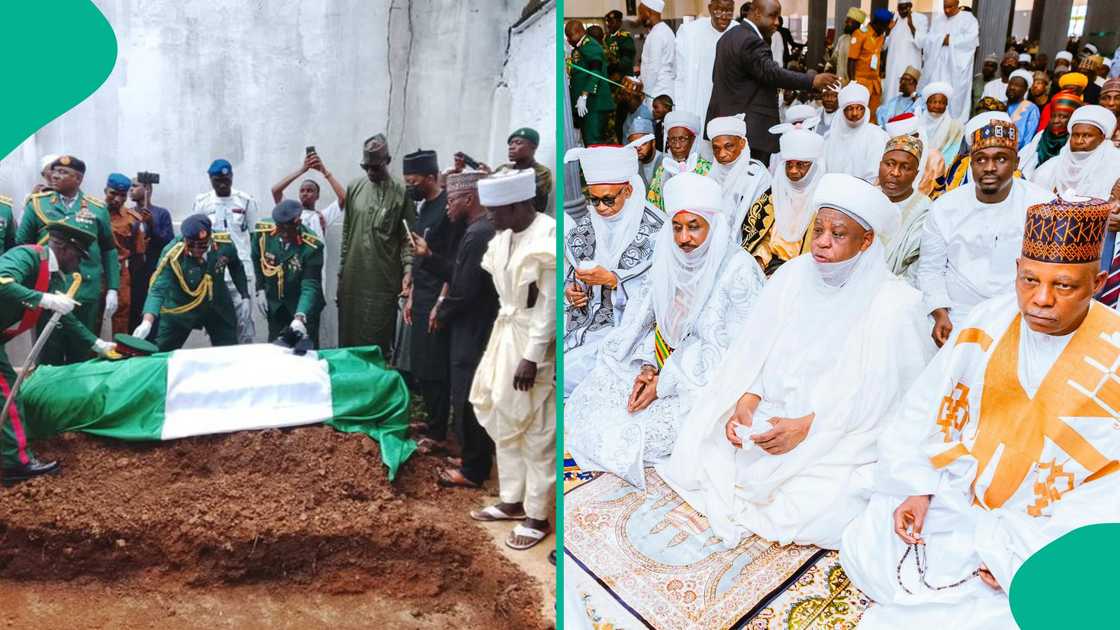Shettima, Sarkin Musulmi da Sanusi a wajen jana'izar Sarkin Zuru