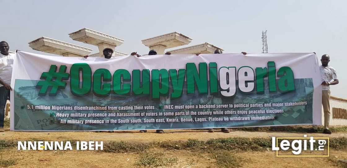 Breaking: Nigerians occupy Abuja over INEC's decision to declare Buhari president (photos)