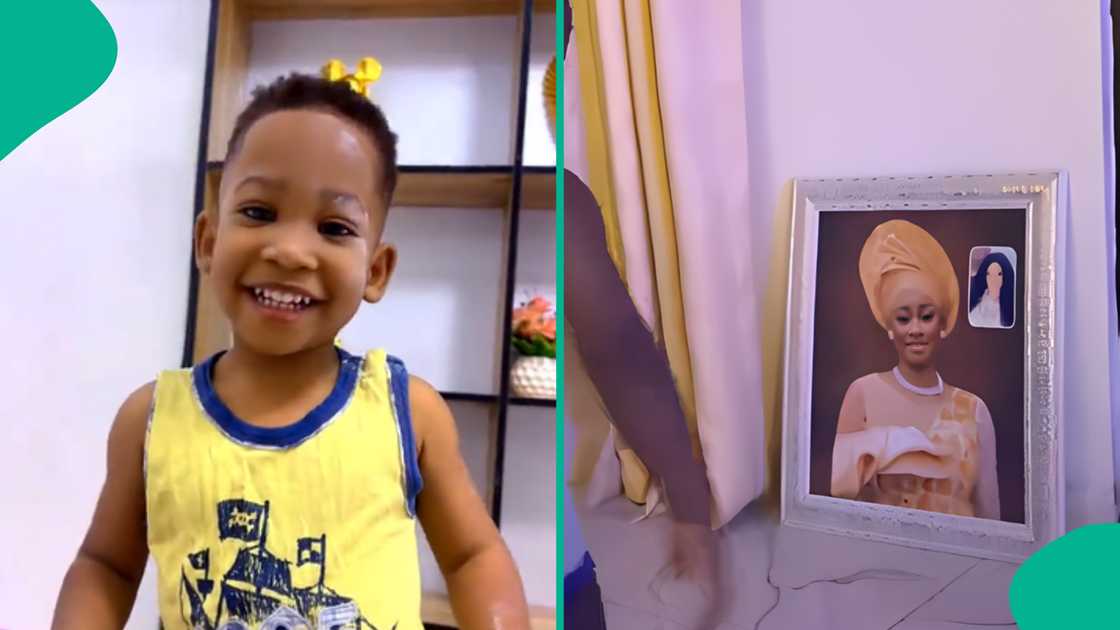 Man shares video of her son who said he wants late mum back. Man shares video of her son who said he wants late mum back.