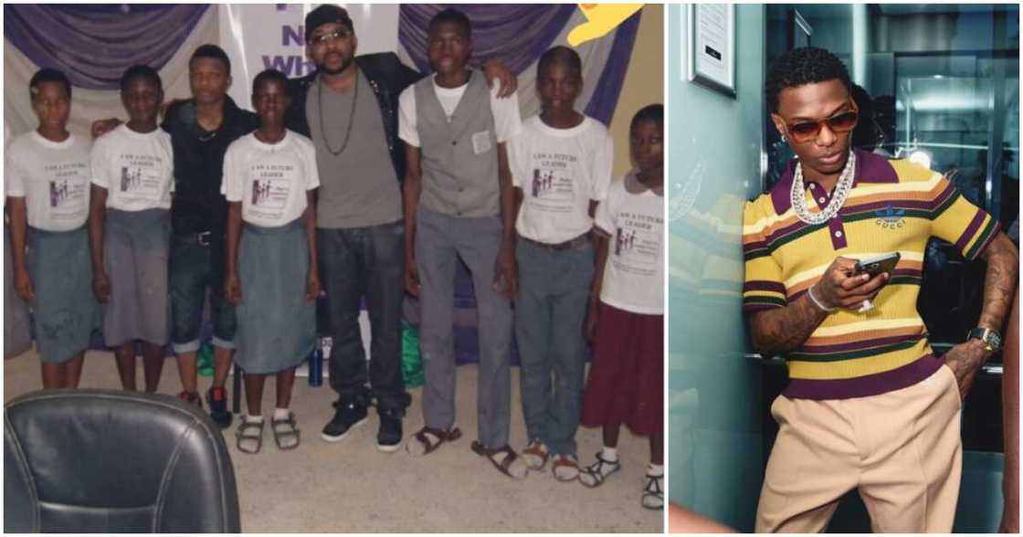 Old photo of Wizkid with students Old photo of Wizkid with students