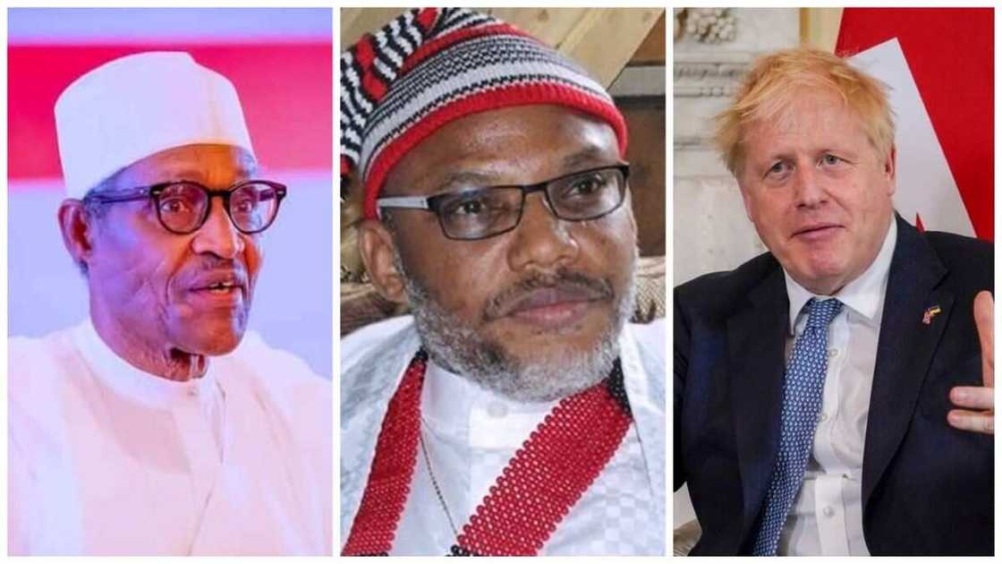 President Muhammadu Buhari, Boris Johnson, Nnamdi Kanu, IPOB, Biafra, Uk Prime minister President Muhammadu Buhari, Boris Johnson, Nnamdi Kanu, IPOB, Biafra, Uk Prime minister