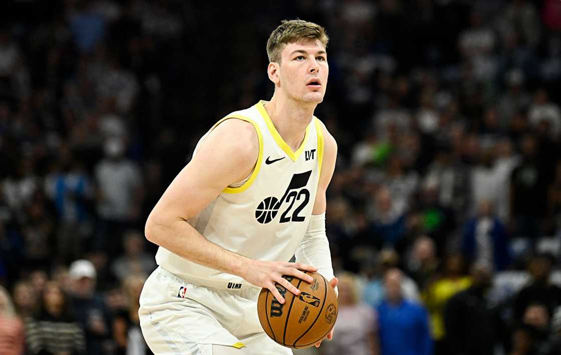 Kyle Filipowski #22 of the Utah Jazz at Target Centre in Minneapolis, Minnesota Kyle Filipowski #22 of the Utah Jazz at Target Centre in Minneapolis, Minnesota