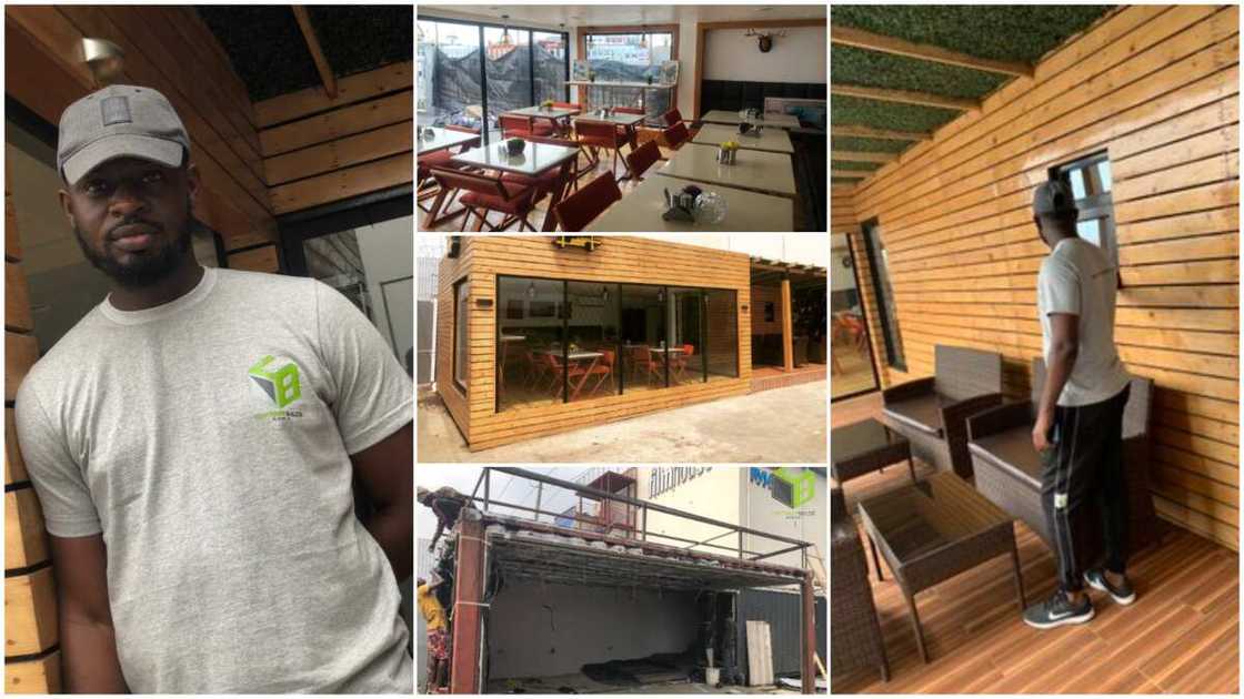 Talented Nigerian Man Converts Containers into Stylish Offices, Houses, his Photos Go Viral