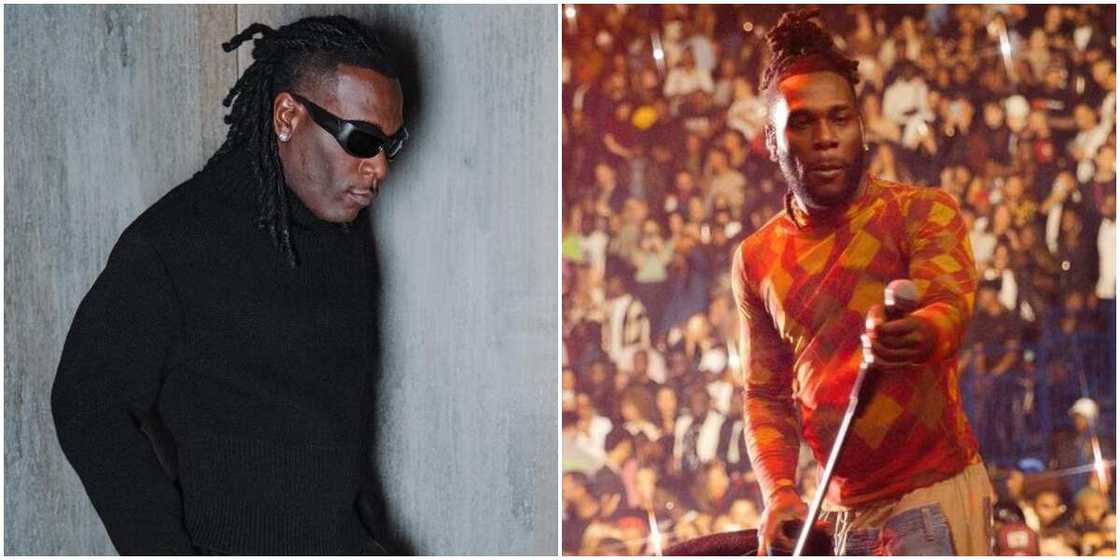 Moment Burna Boy pushed 'over sabi' fan who tried to join him on stage. Moment Burna Boy pushed 'over sabi' fan who tried to join him on stage.