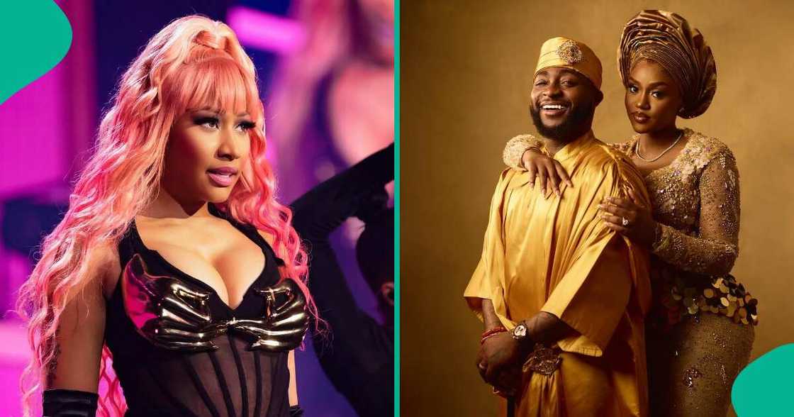 Chivido: Nicki Minaj congratulates Davido and Chioma. Chivido: Nicki Minaj congratulates Davido and Chioma.