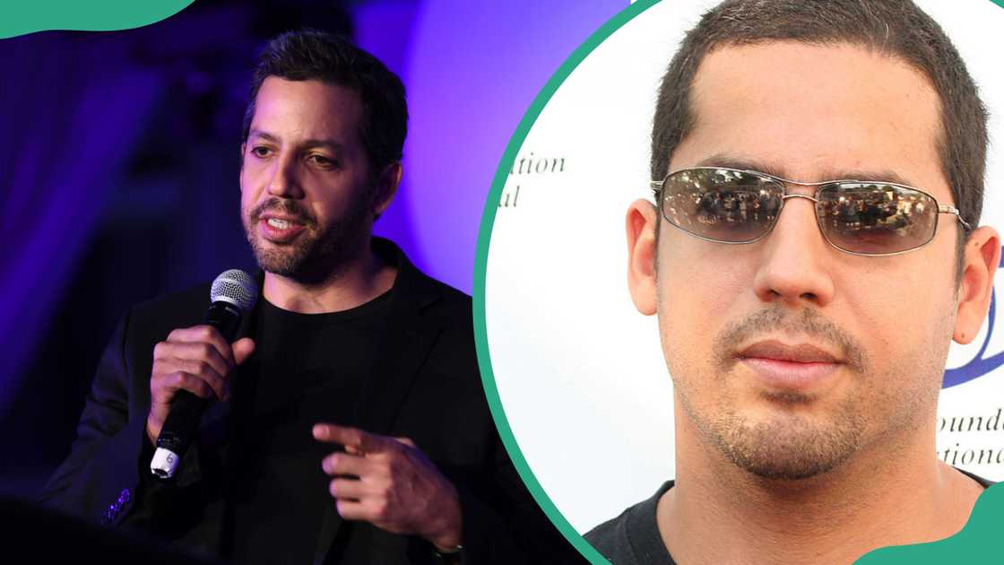 David Blaine speaks during Genius Gala 6.0 (L). The magician attends the "Step Up" Screening for the Aniridia Foundation International (L)