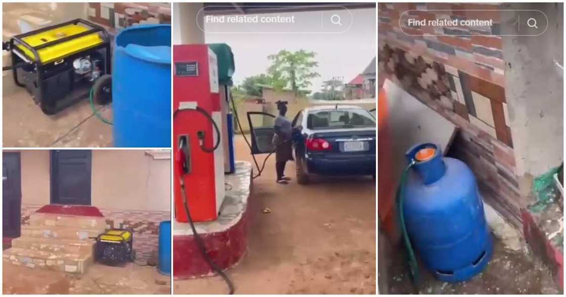 Fuel, filling station, Nigerian man Fuel, filling station, Nigerian man