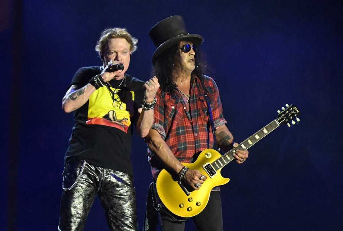 Axl Rose and Slash of Guns N' Roses perform at Glastonbury Festival 2023 Axl Rose and Slash of Guns N' Roses perform at Glastonbury Festival 2023