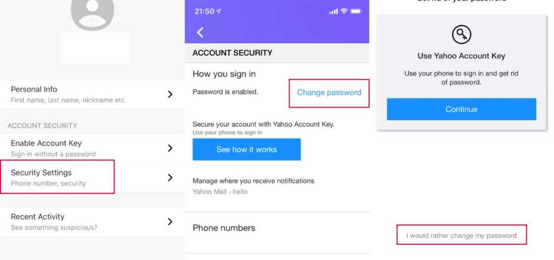 How to change Yahoo password on phone How to change Yahoo password on phone