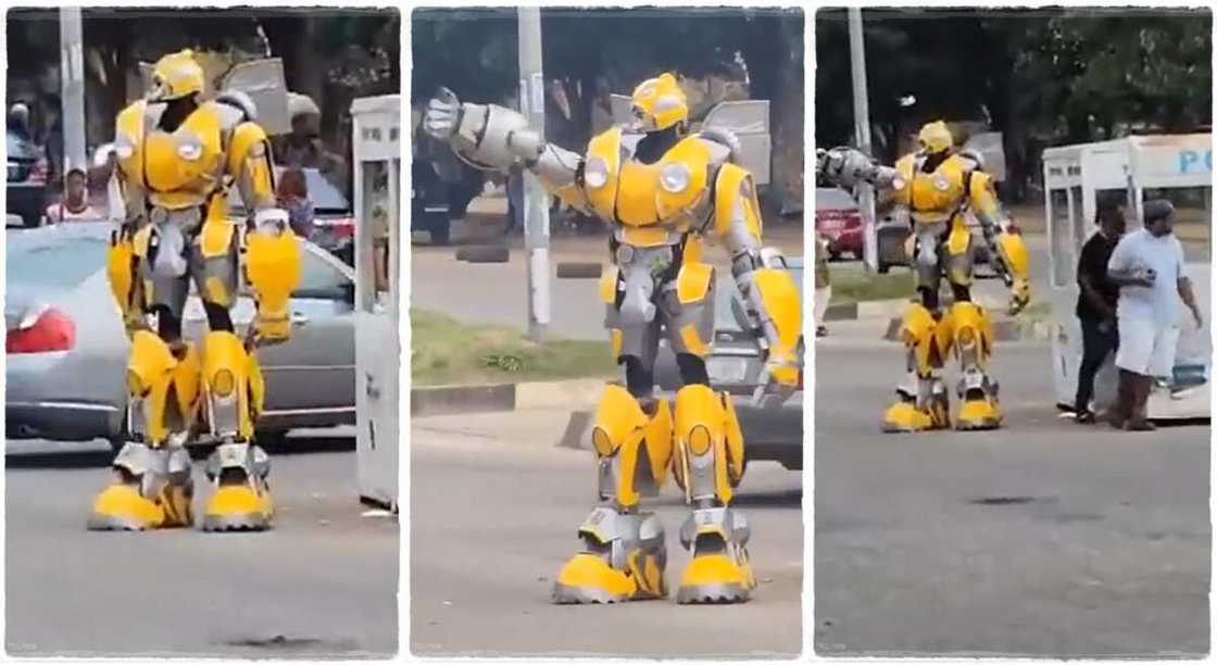 Robot spotted directing traffic in Abuja. Robot spotted directing traffic in Abuja.