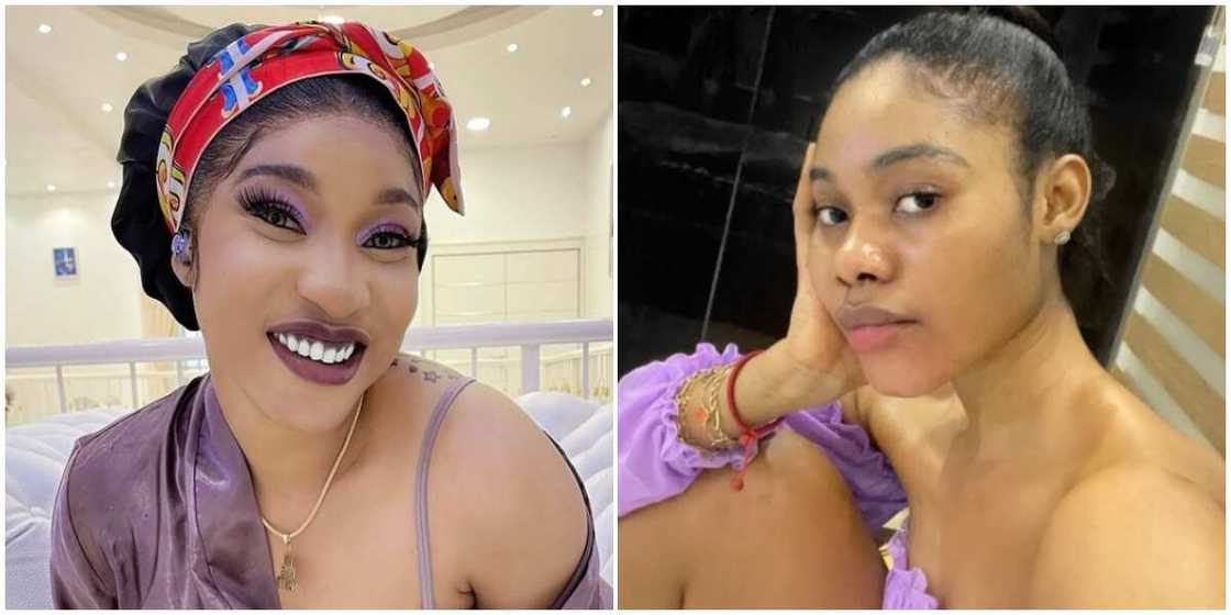 Photos of Tonto Dikeh Says and Jane Mena.