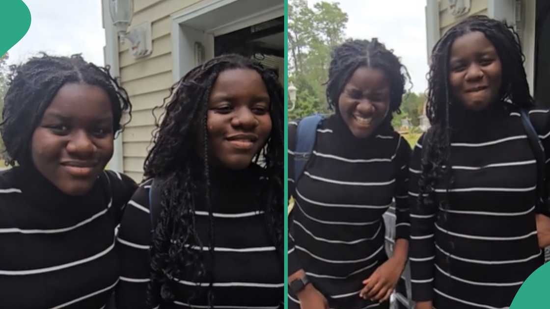 Twin girls who resemble each other. Twin girls who resemble each other.