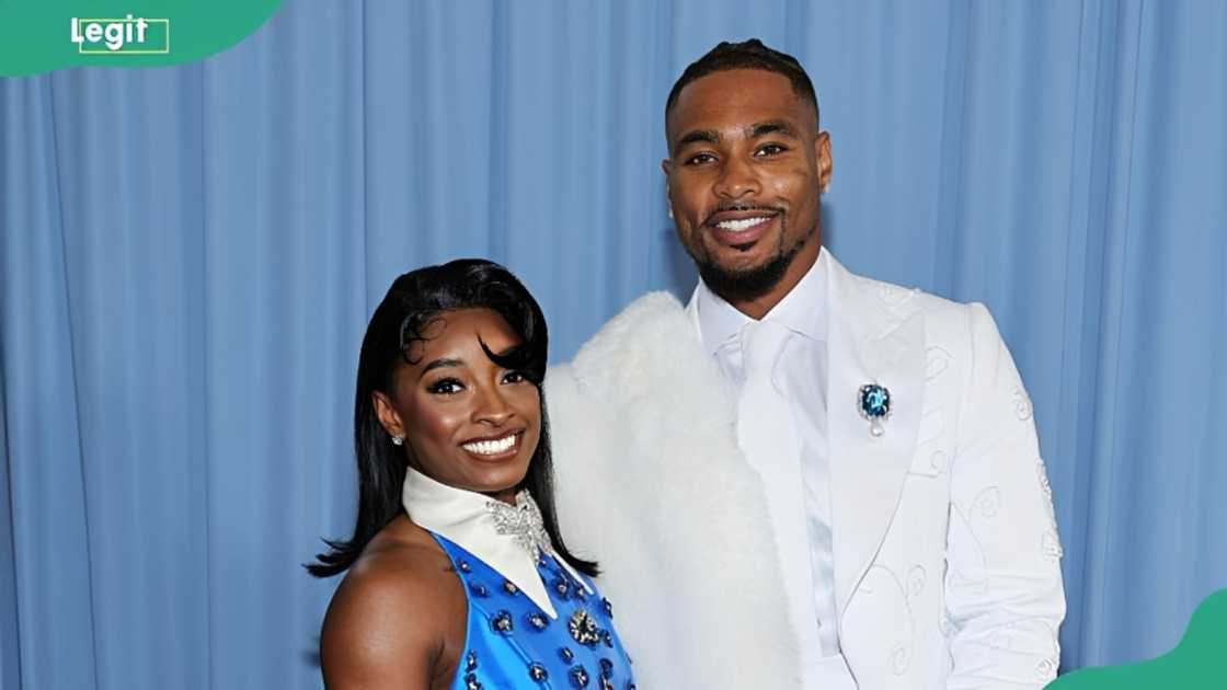 Simone Biles and Jonathan Owens in New York City. Simone Biles and Jonathan Owens in New York City.