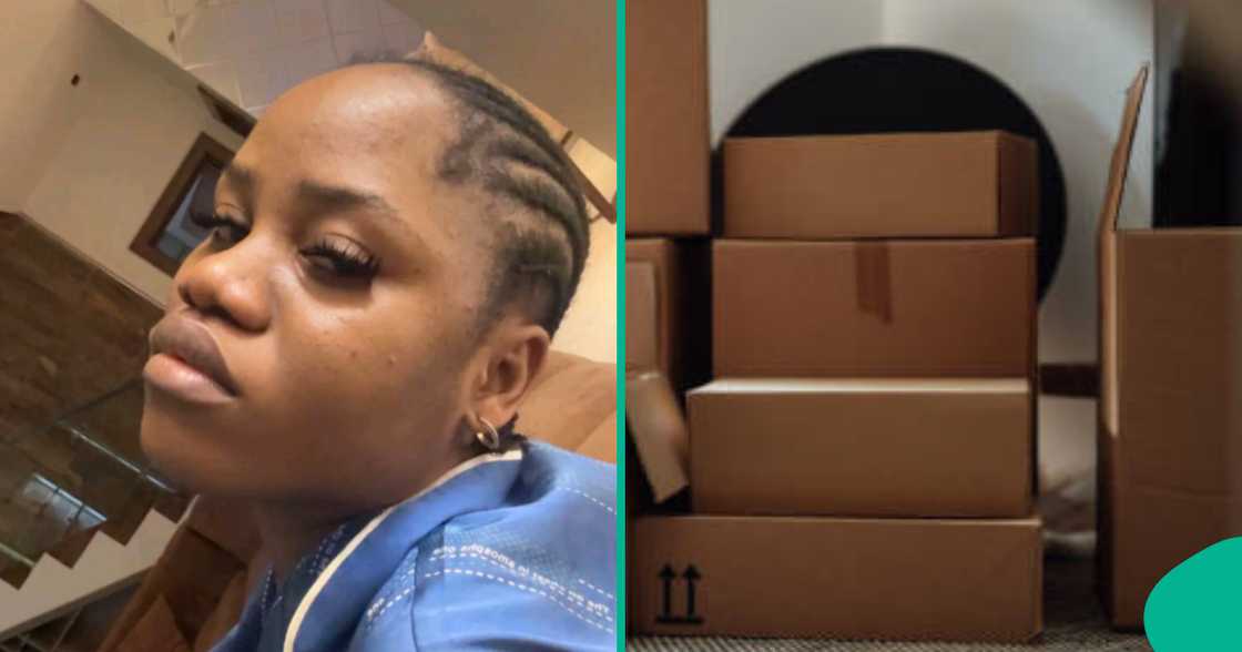 Lady in UK captures bananas kept inside cartons for residents. Lady in UK captures bananas kept inside cartons for residents.