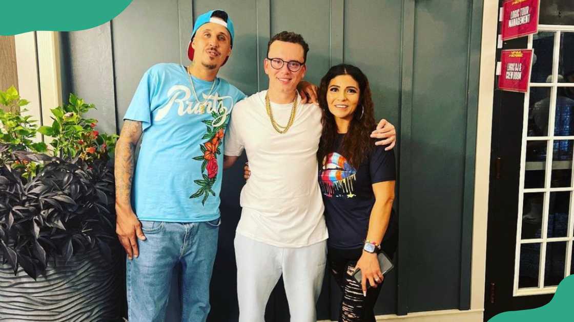Logic and his brother Rafael and wife, Brittney Noell.