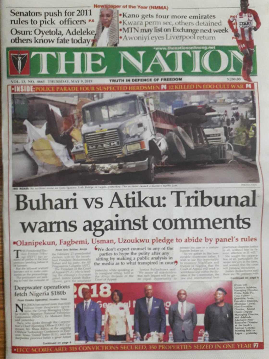 The Nation newspaper of May 9 The Nation newspaper of May 9