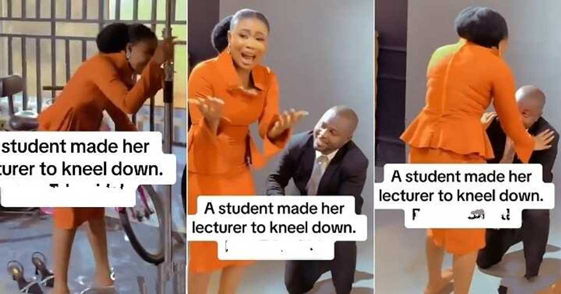 Lecturer goes on his knees to propose to student Lecturer goes on his knees to propose to student