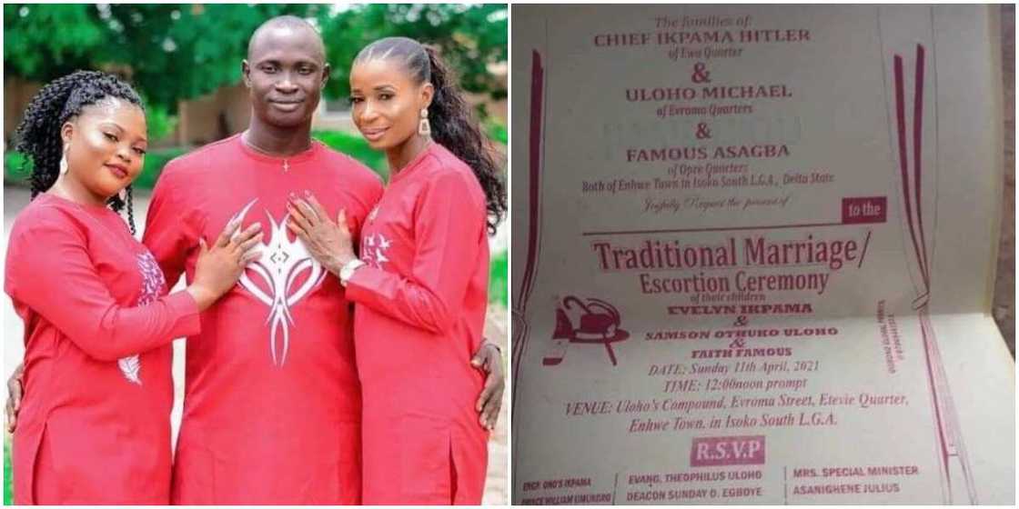 Internet Users React to Pre-Wedding Photo of Nigerian Man Set to Wed Two Women on the Same Day