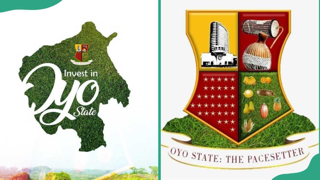 Oyo State map (L). Oyo State Job portal logo (R) Oyo State map (L). Oyo State Job portal logo (R)