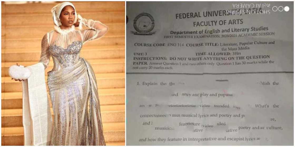 What kind of question is this? Reactions as federal university features Tiwa Savage's leaked tape in its exam question, the paper emerges