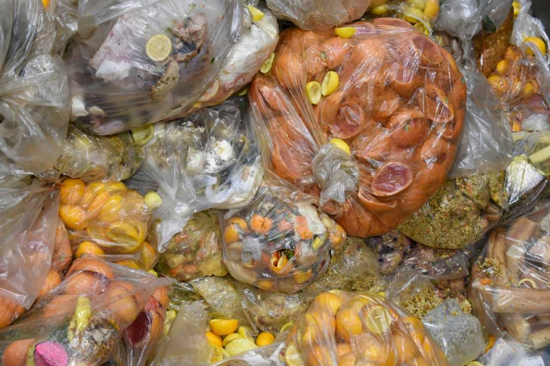 Food waste awaiting treatment in a compost and biogas factory in Stains, north of Paris Food waste awaiting treatment in a compost and biogas factory in Stains, north of Paris