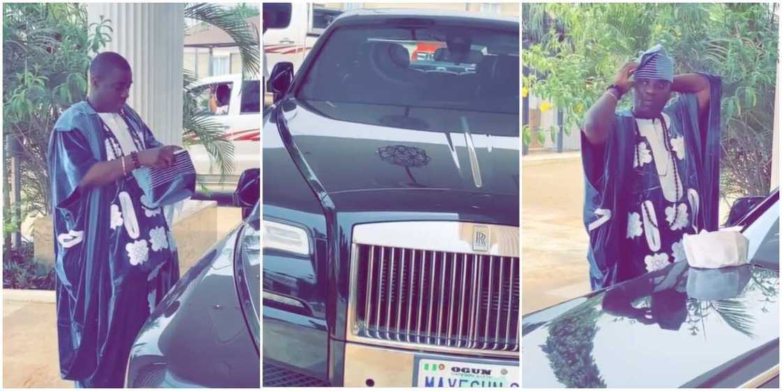Fuji musician and Mayegun of Yoruba Land, Wasiu Ayinde, steps out looking classy in his Rolls Royce car Fuji musician and Mayegun of Yoruba Land, Wasiu Ayinde, steps out looking classy in his Rolls Royce car