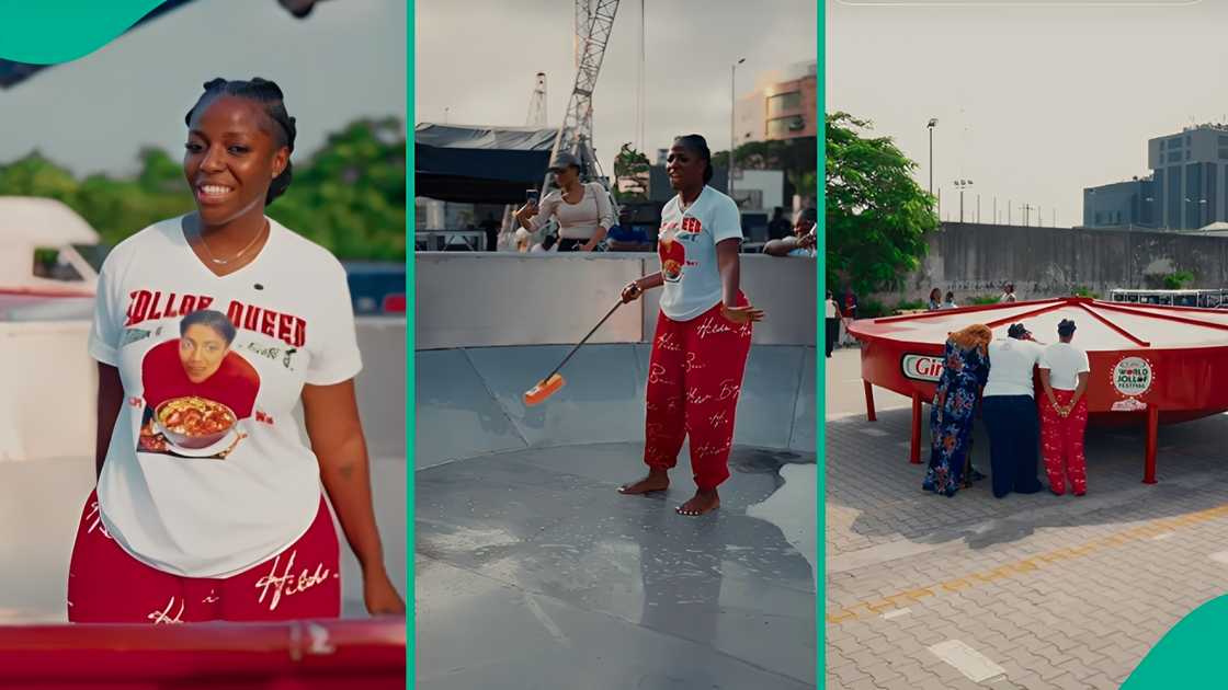 Hilda Baci gets set for the jollof rice festival as she washes the pot. Hilda Baci gets set for the jollof rice festival as she washes the pot.