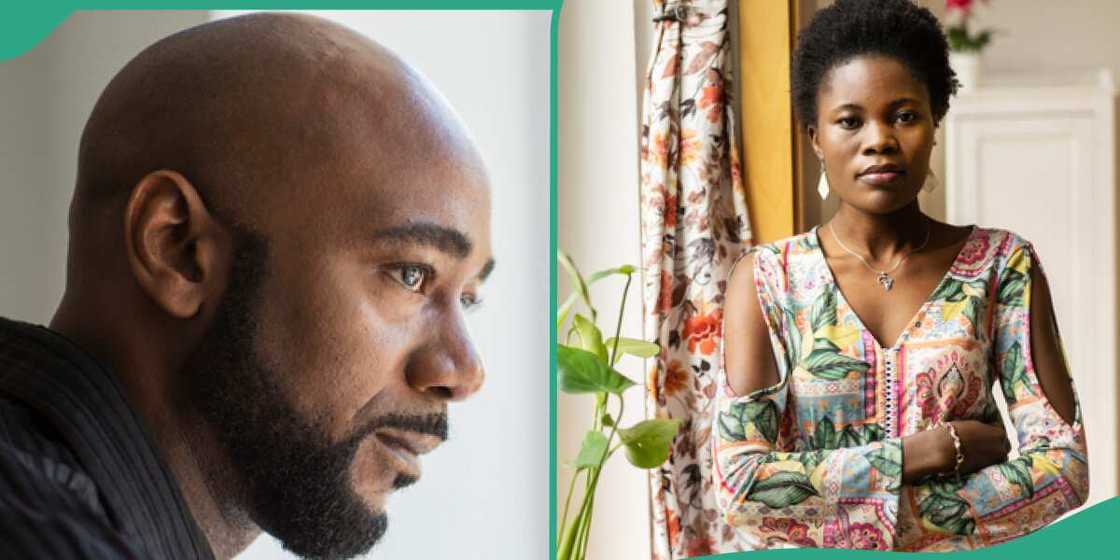 Man catches his wife cheating. Man catches his wife cheating.