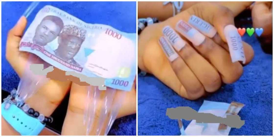 Photos of the naira nails. Photos of the naira nails.