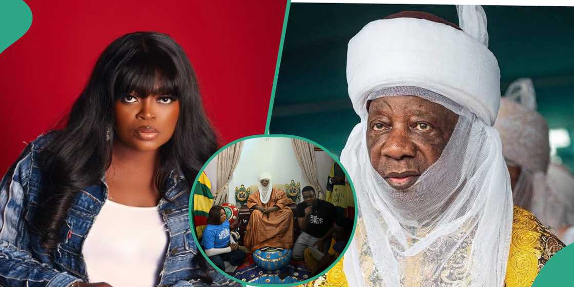 Funke Akindele visits Emir of Ilorin, thanks fans and colleagues as her movie Behind The Scenes grosses over ₦2.1 billion, breaking box office records. Funke Akindele visits Emir of Ilorin, thanks fans and colleagues as her movie Behind The Scenes grosses over ₦2.1 billion, breaking box office records.