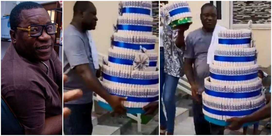 Actor Aina Gold’s Family Surprise Him With 7-Tier Money Cake on His Birthday as Talking Drummers Praise Him Actor Aina Gold’s Family Surprise Him With 7-Tier Money Cake on His Birthday as Talking Drummers Praise Him