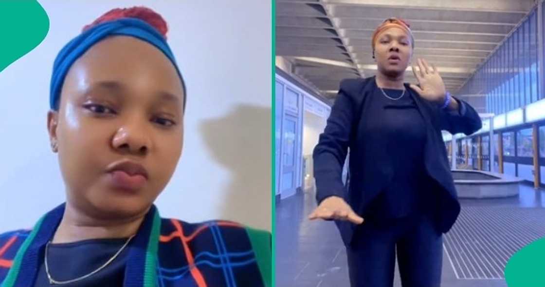 Lady attempts to run as 3 White men suddenly join her dance video. Lady attempts to run as 3 White men suddenly join her dance video.