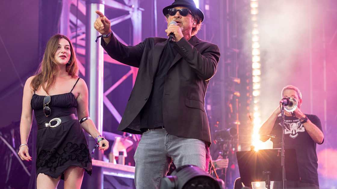 Jim Belushi of The Blues Brothers and daughter Jamison Belushi perform onstage with Old Dominion