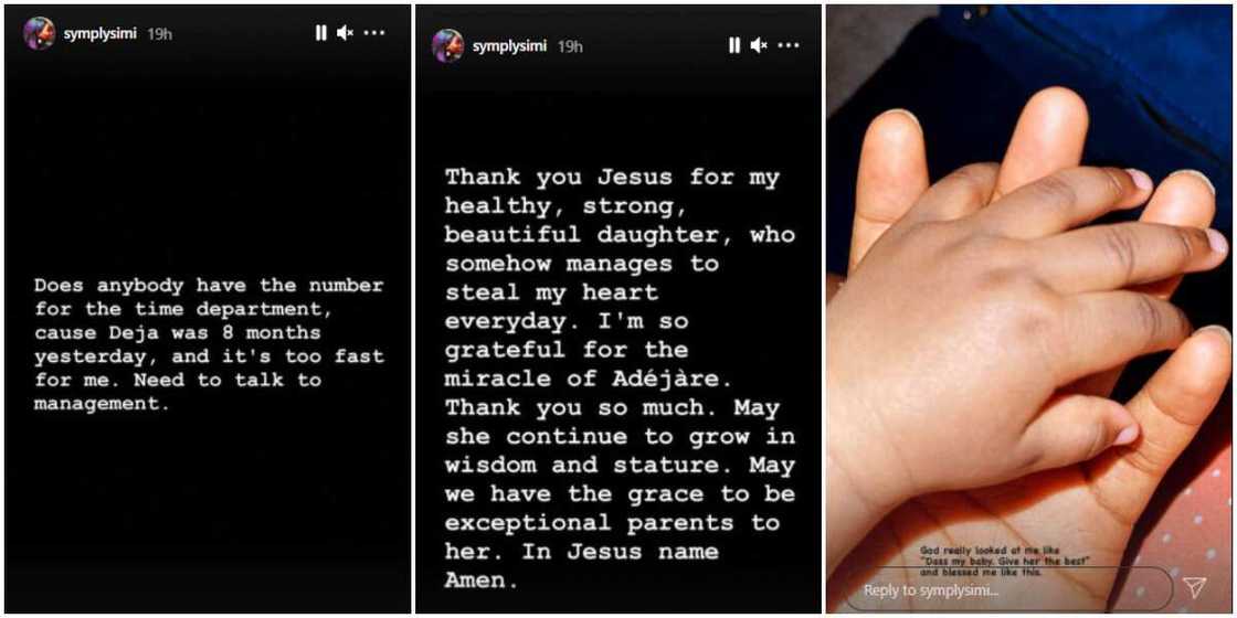 She manages to steal my heart everyday: Simi gushes over her daughter, Deja She manages to steal my heart everyday: Simi gushes over her daughter, Deja
